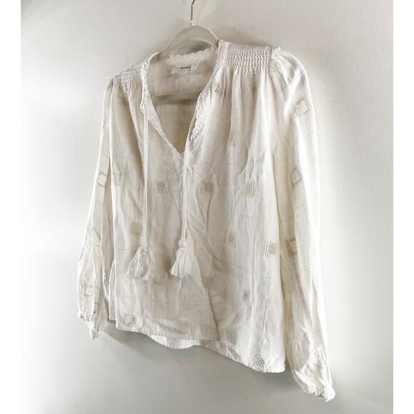 Ba&sh Ravel Long Sleeve Embroidered Eyelet Blouse Shirt Top Cotton 0 Small - Picture 6 of 7